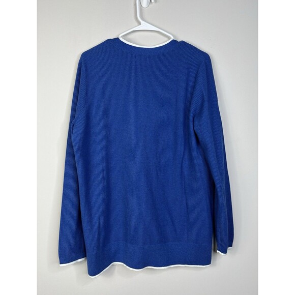 Lands' End Women's Fine Gauge Cotton Cardigan & Tank Sweater Set Medium - Picture 7 of 14